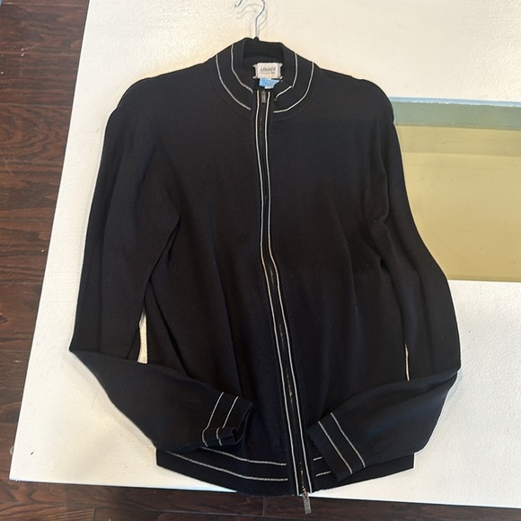 Armani Collezioni Black with White Stripes sweater - Picture 3 of 7